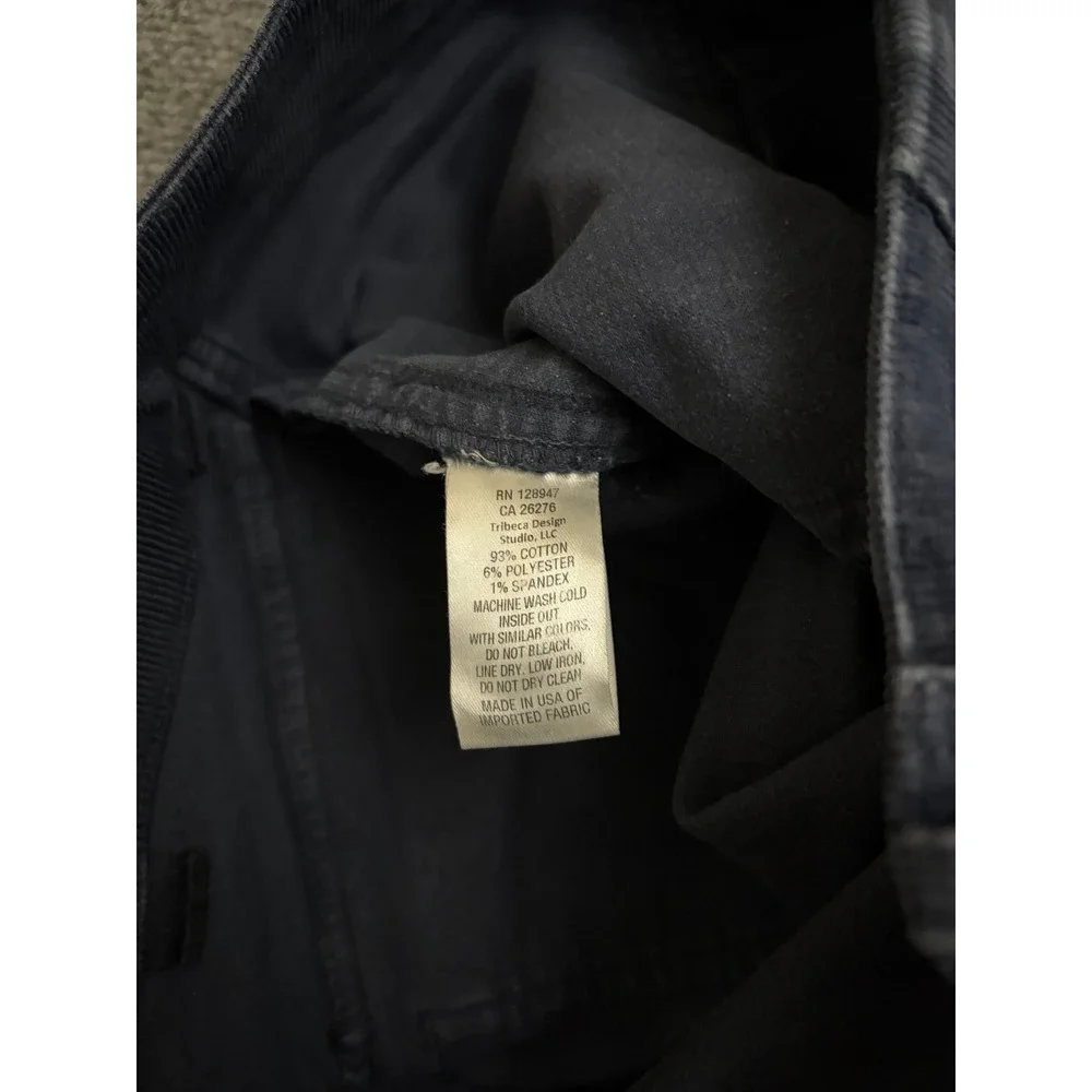 Nili Lotan Navy Blue Corduroy Utility Patch Pocket Pants Raw Hem Size 0